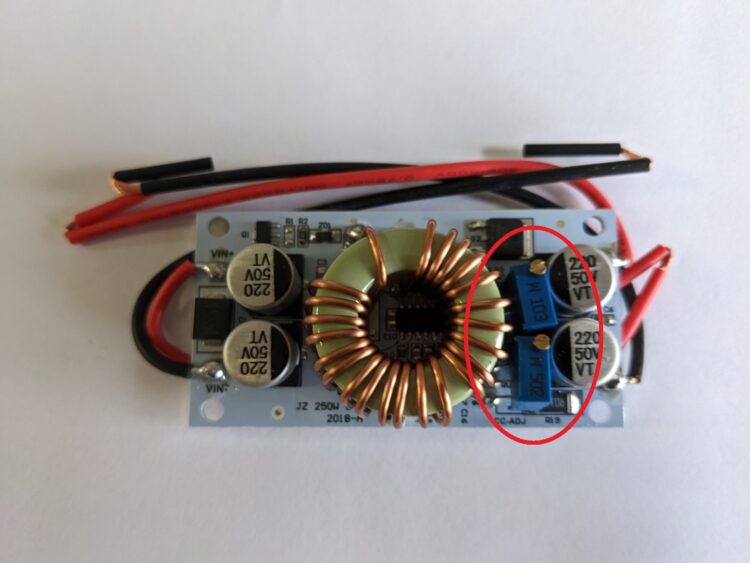 Blue potentiometers in a eBay converter