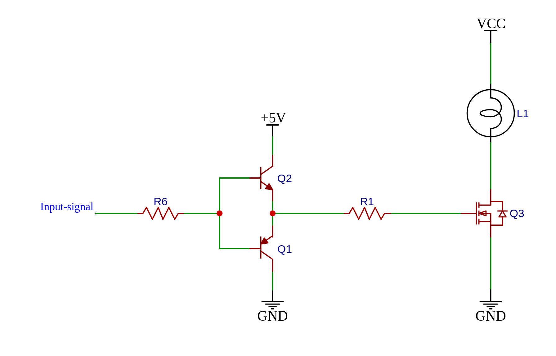 Push-pull MOSFET gate driver circuit with transistors prevents burning microcontroller IO pins during PWM operations
