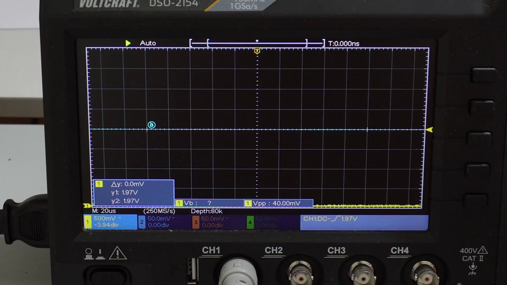 Oscilloscope output.